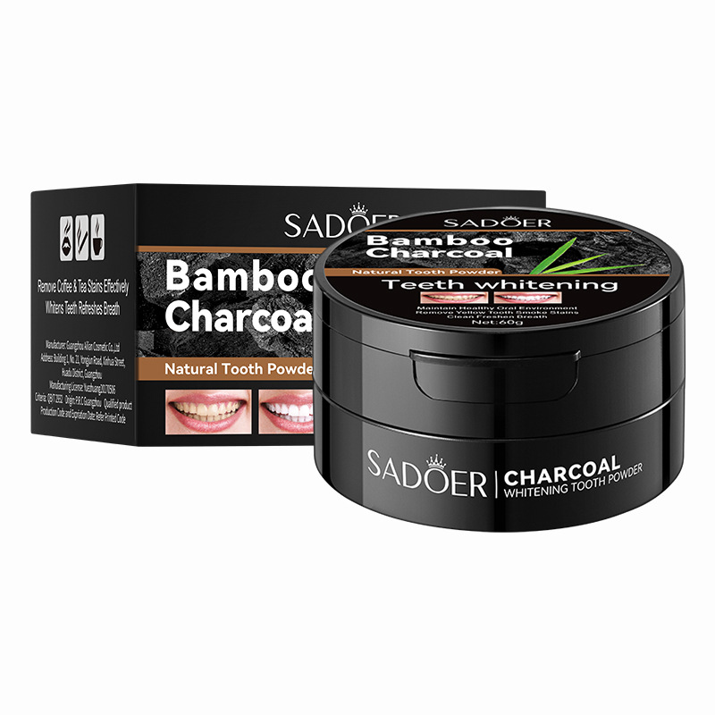 Activated Charcoal Powder - 60g ฟันไวท์เทนนิ่งผง Activated Bamboo Charcoal Powder