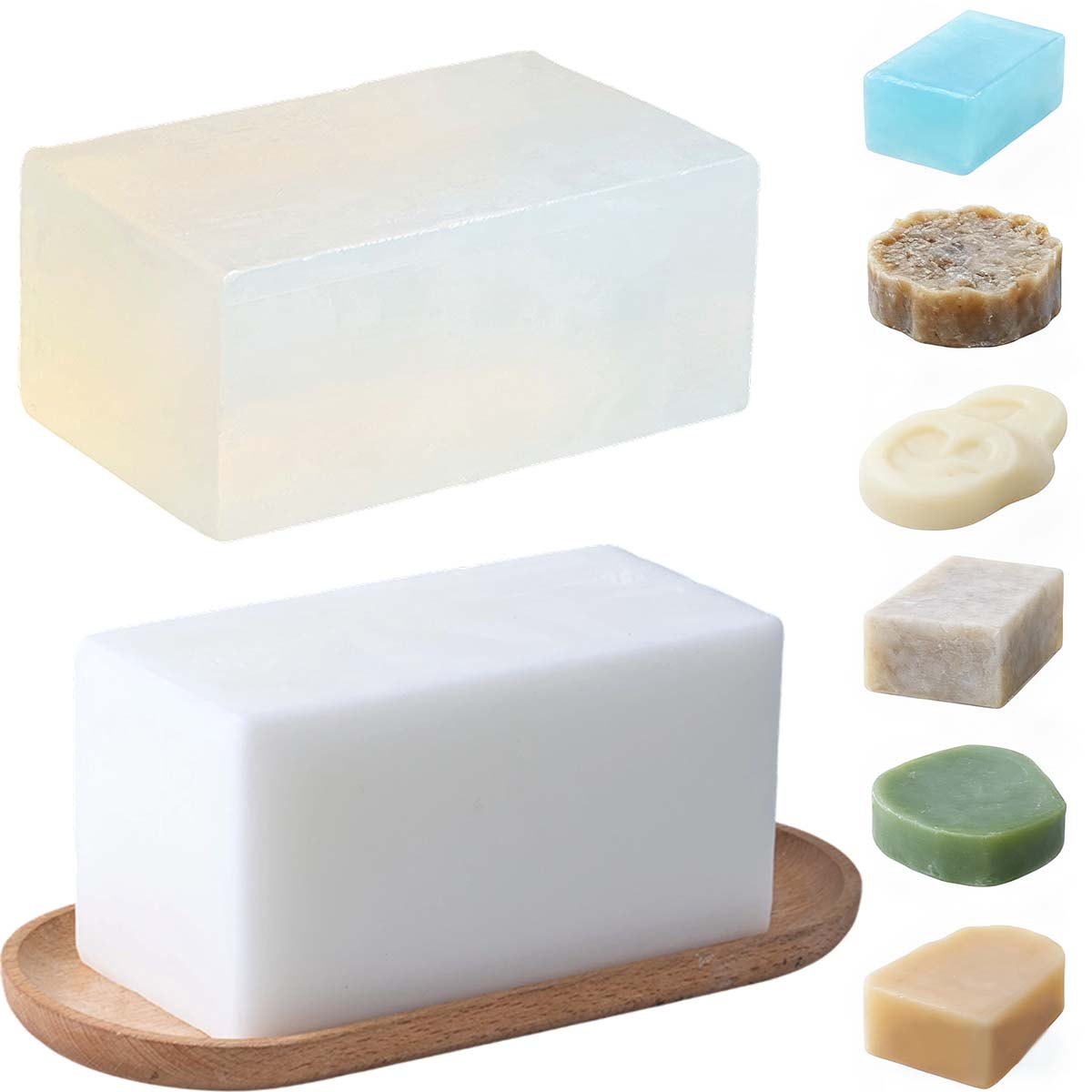 Soap Making Base - เบสสบู่ใสสีขาว 1000 กรัม สำหรับทำสบู่แฮนด์เมด อโรมาเธอราพี วัตถุดิบกลีเซอรีนสำหรับทำสบู่อาบน้ำ