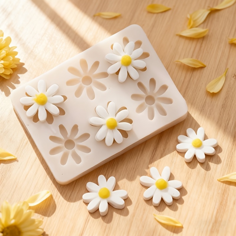 Soap Making Supplies - แม่พิมพ์ซิลิโคน 3 มิติ ลายดอกเดซี่และดอกทานตะวัน 1 ชิ้น