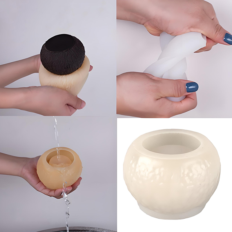 Soap Making Supplies - แม่พิมพ์ซิลิโคนรูปมะพร้าว 3 มิติ สำหรับทำเทียนหอม แม่พิมพ์ปูนปลาสเตอร์ แม่พิมพ์สบู่