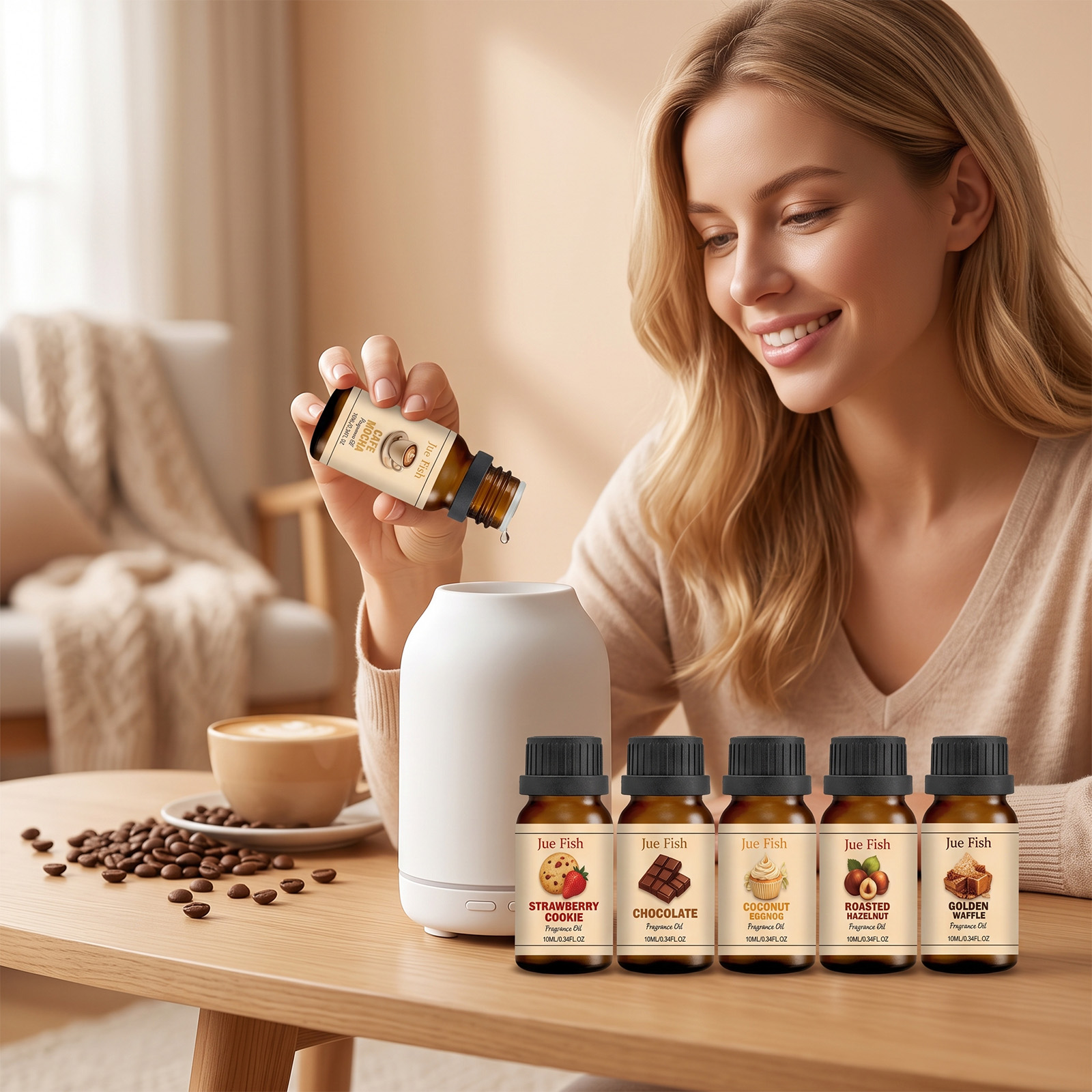 Soap Making Additives - ชุดน้ำมันหอมกลิ่นร้านกาแฟ 6 ชิ้น ขนาด 10 มล./ชิ้น