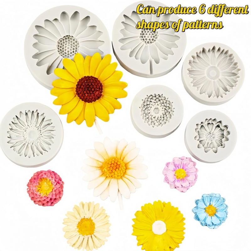 6 ชิ้น，แม่พิมพ์ซิลิโคนลายดอกทา - Soap Making Supplies บทวิจารณ์และราคา