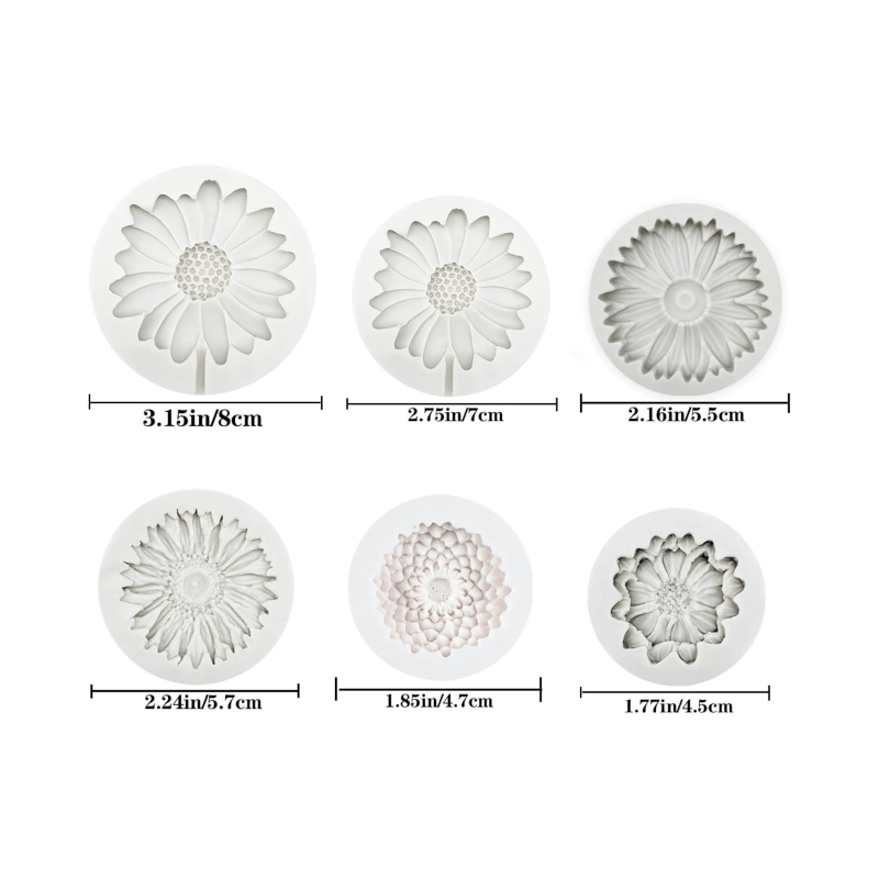 6 ชิ้น，แม่พิมพ์ซิลิโคนลายดอกทา - Soap Making Supplies บทวิจารณ์และราคา