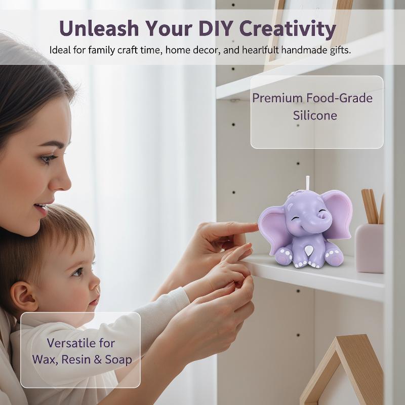 แม่พิมพ์เทียนซิลิโคนรูปช้าง 3  - Soap Making Supplies บทวิจารณ์และราคา