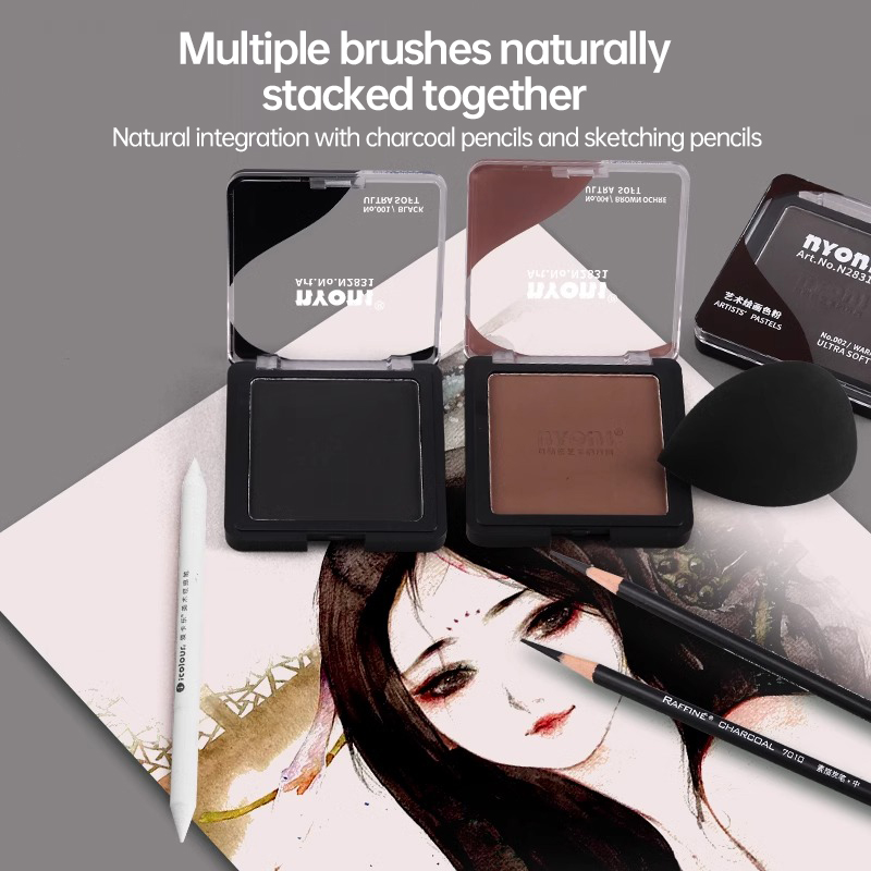 Nyoni ภาพวาดแบบเปียกแห้ง6สีผงส - Activated Charcoal Powder บทวิจารณ์และราคา