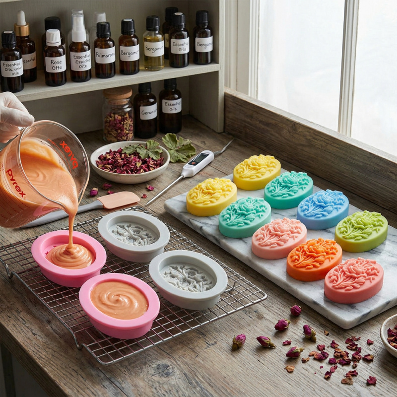 แม่พิมพ์ซิลิโคน 4 ชิ้นรูปทรงดอ - Soap Making Supplies บทวิจารณ์และราคา